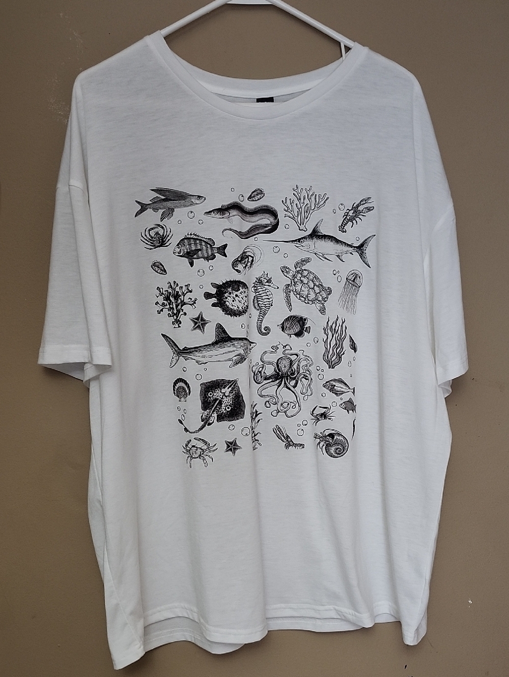 White Ocean Life Graphic Tee - White